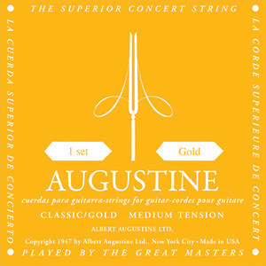 Juego Cuerdas Guitarra Clásica Augustine Oro