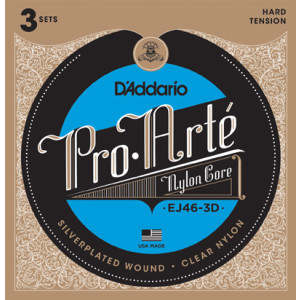 Juego Cuerdas Guitarra Clásica D'Addario EJ-46-3D Tensión Fuerte