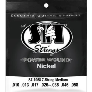 Juego 7 Cuerdas Guitarra Eléctrica SIT Powerwound S71058 010-058