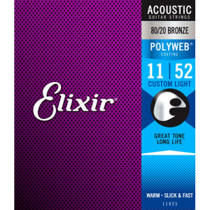 Juego Cuerdas Guitarra Acústica Elixir Polyweb 11025 (11-52)