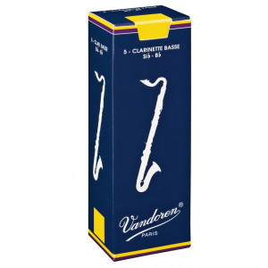 Caja 5 Cañas Clarinete Bajo Vandoren Tradicional 3 azul