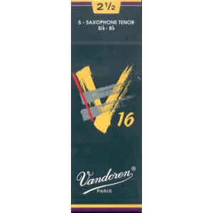 Caja 5 Cañas Saxo Tenor Vandoren V-16 2½ caja verde oscuro