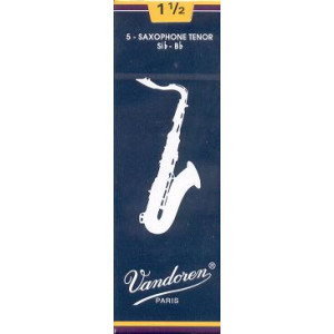Caja 5 Cañas Saxo Tenor Vandoren Tradicional 4 caja azul