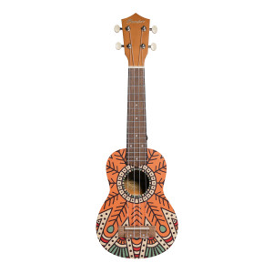 Ukelele Soprano Bamboo B1E-OM Orange Mandala