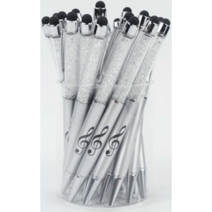Bolígrafo Stylus Clave De Sol Agifty B-2002 Cristal Plata
