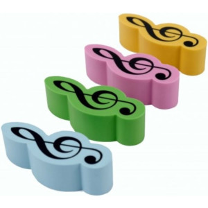 Caja 4 Gomas Borrar Clave De Sol Agifty E-1028 Colores Varios