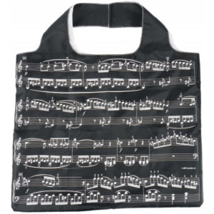 Bolsa Maxi Mini Shopper Partituras Agifty B-3032 Negra